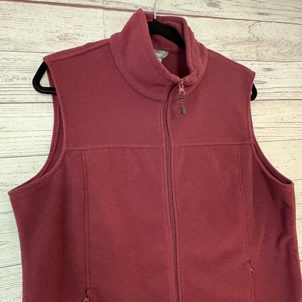 Natural Reflections‎ Burgundy Fleece Vest XL - Picture 4 of 7